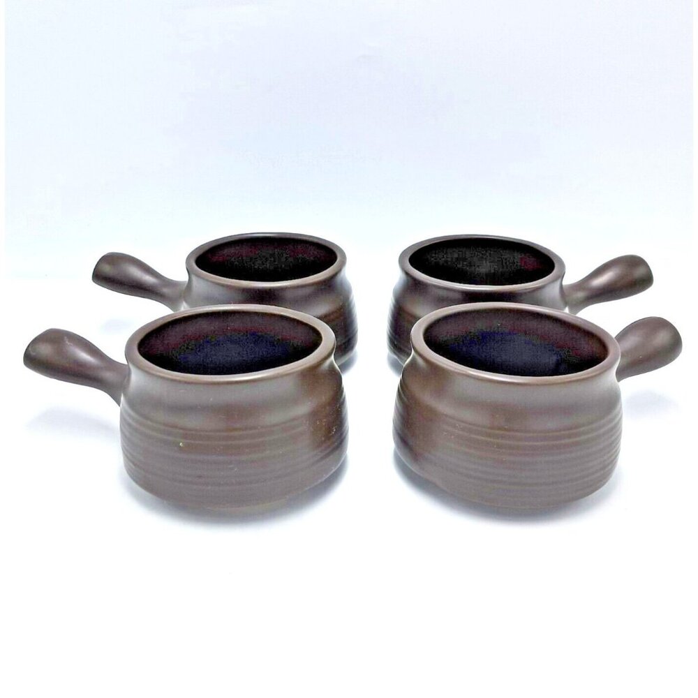 Beauce Pottery Onion Soup or Fondue Bowls-Mid Century 1967- Set of 4-Quebec